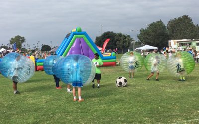 Bubble Soccer Club at 1st Annual “Run for Fun” Albion 5k run on 17 September 2017!