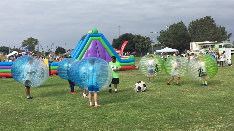 Bubble Soccer Club at 1st Annual “Run for Fun” Albion 5k run on 17 September 2017!