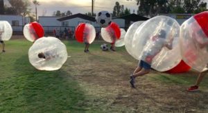Kids Playing Bubble Soccer - In Action!
